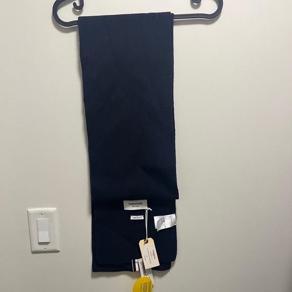 NWT Thom Browne blue 4-bar wool scarf - Picture 3 of 4